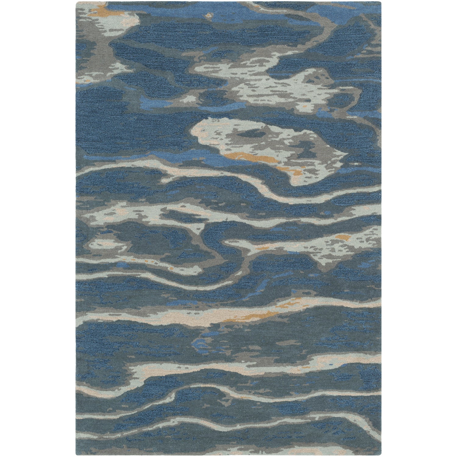 Artist Studio Rug in Navy & Sea Foam