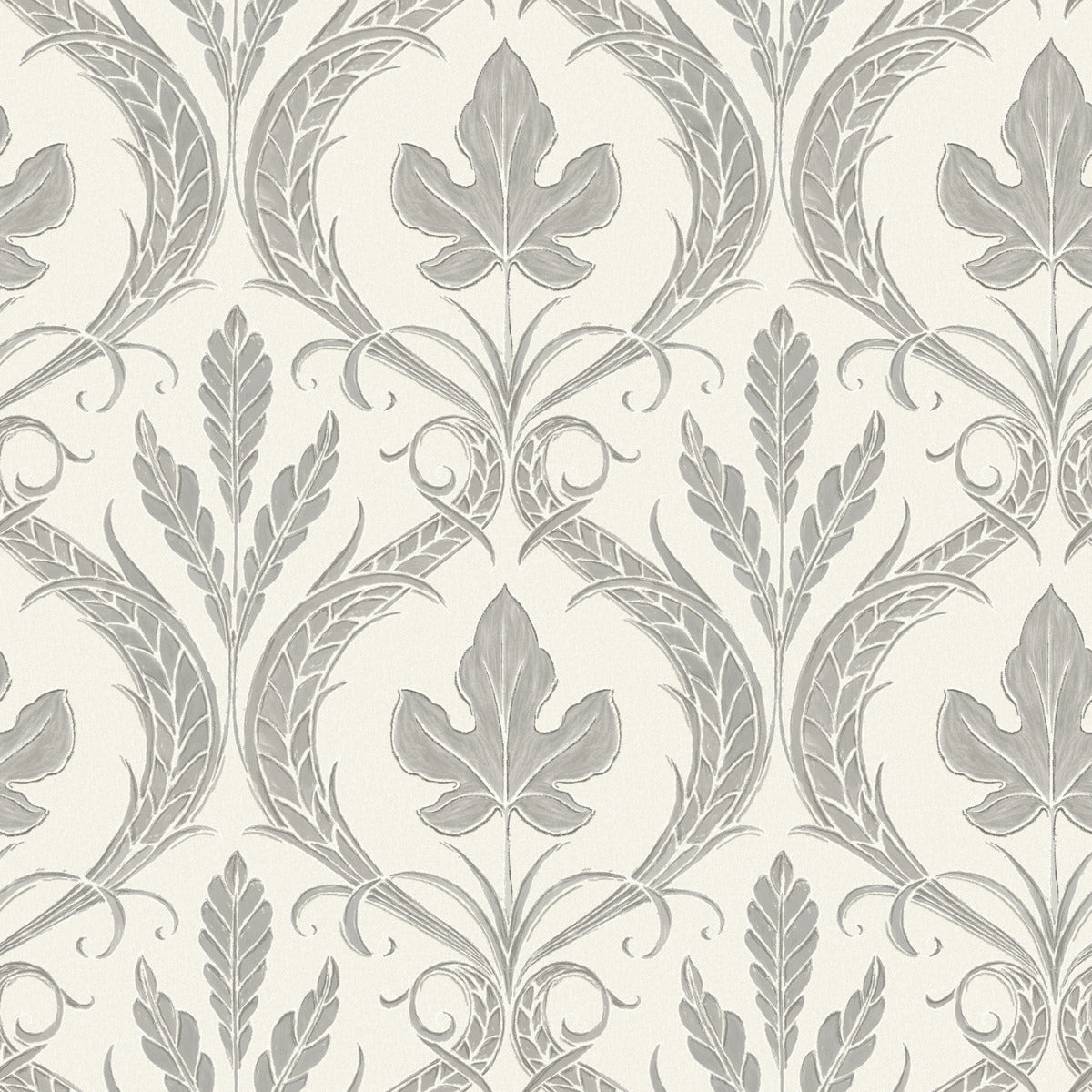 Adirondack Damask Wallpaper in Grey/Beige from Damask Resource Library