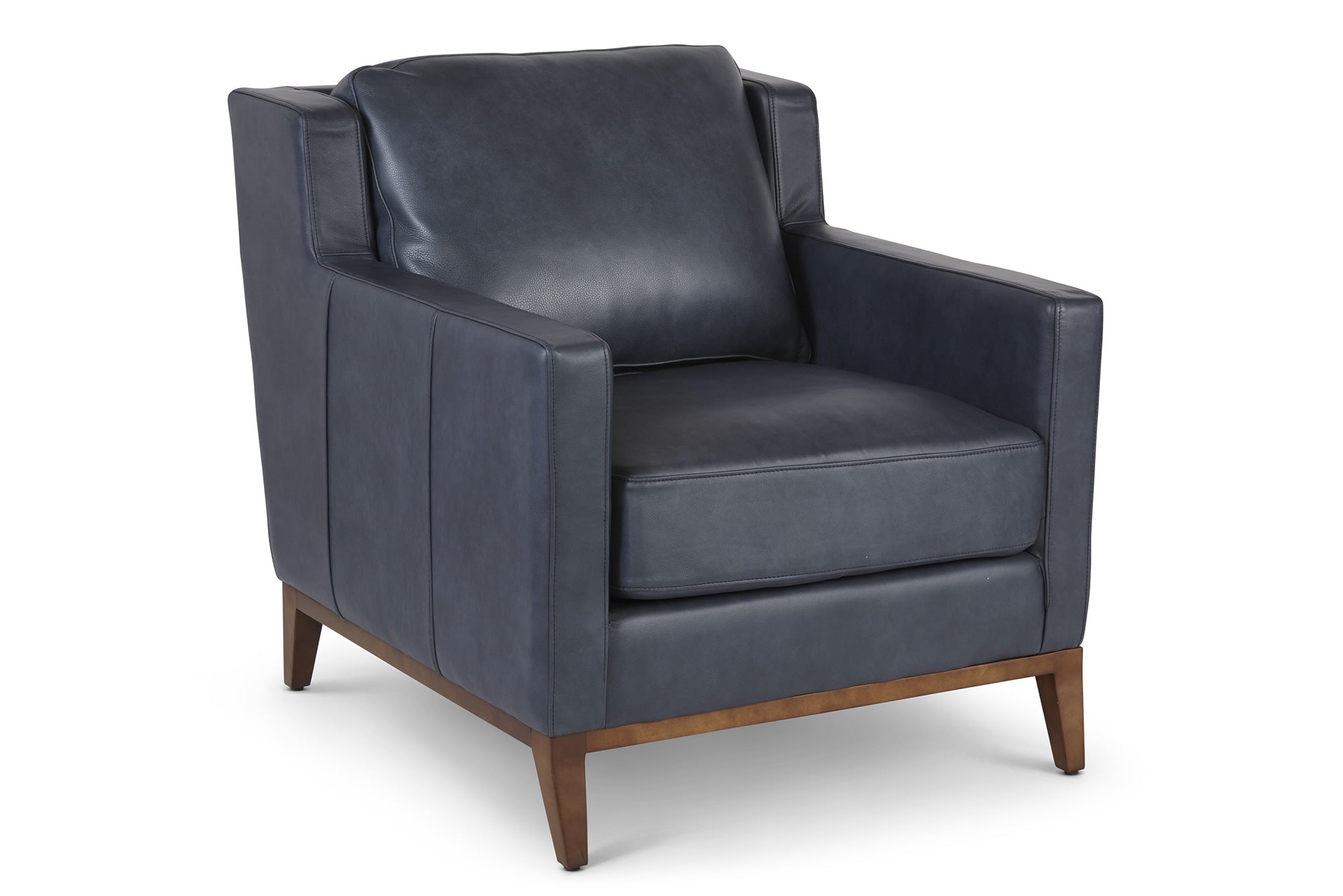 Anders Leather Chair in Denim