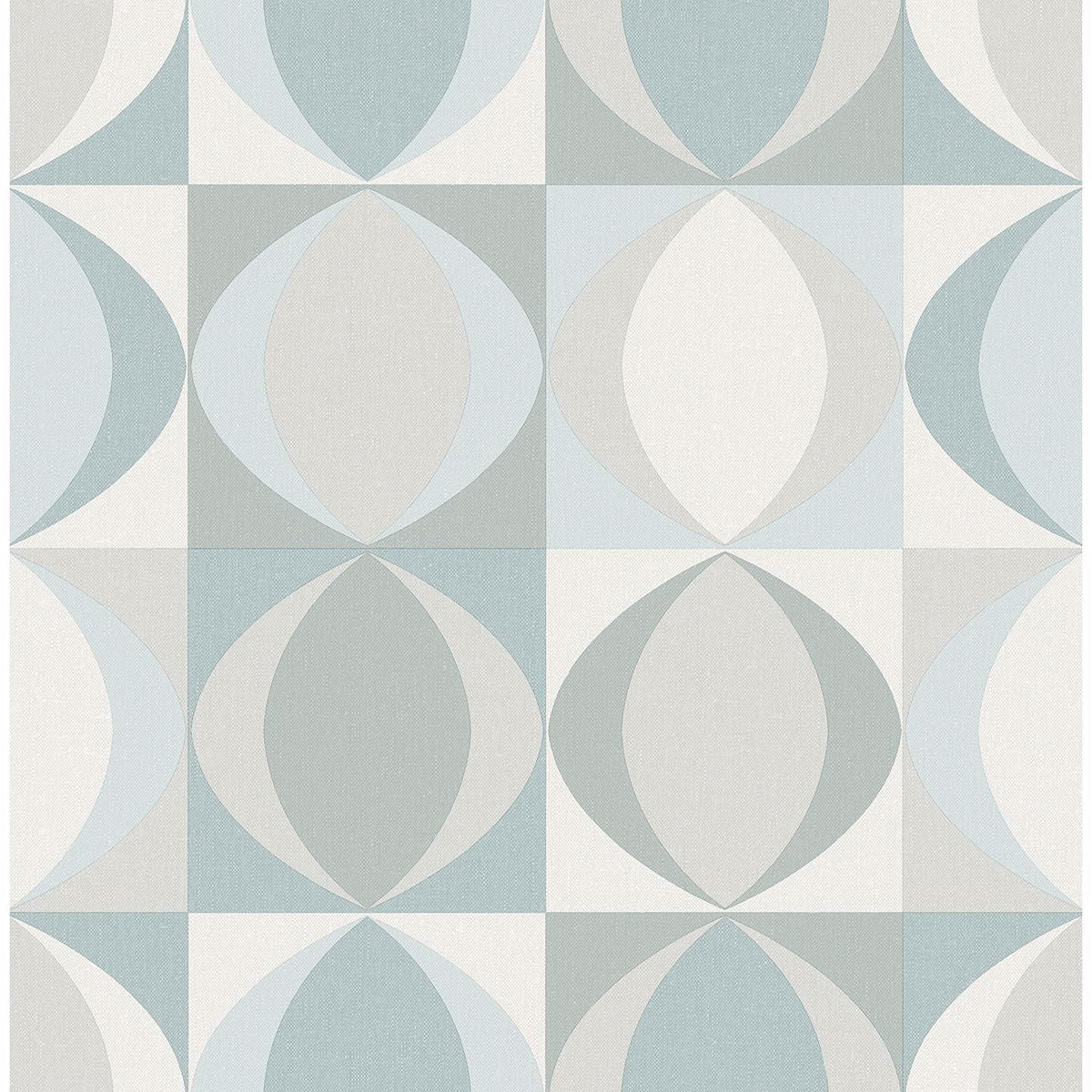 Archer Linen Geometric Wallpaper in Light Blue from the Bluebell Collection