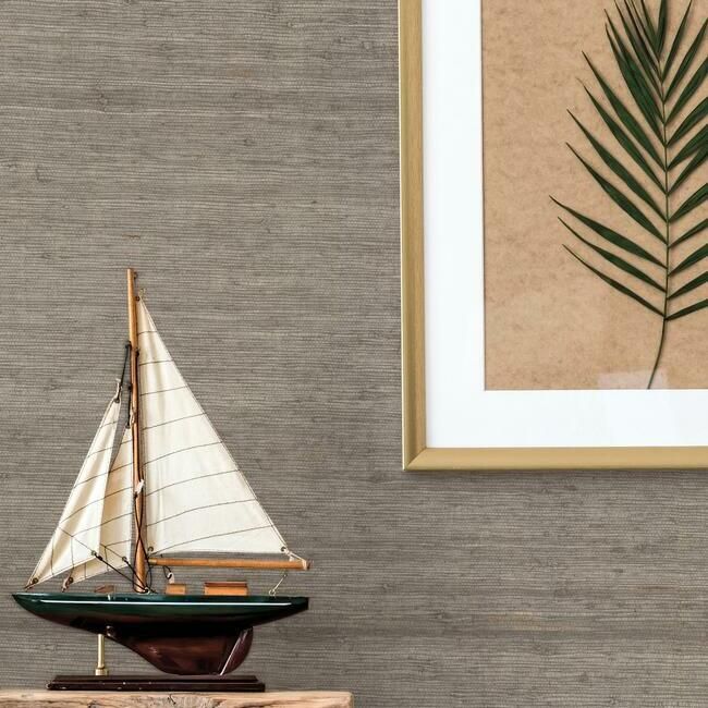 Arrowroot Grasscloth Wallpaper in Driftwood from the Water's Edge Resource Library