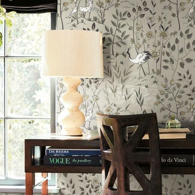 Aspen Wallpaper in Off-White from the Traveler Collection by Ronald Redding