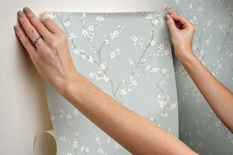 Blue Cherry Blossom Peel & Stick Wallpaper by RoomMates for York Wallcoverings