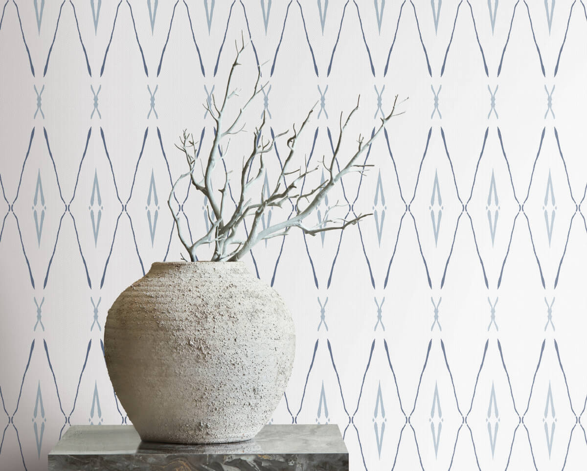 Artifact Silhouettes Indigo Wallpaper from the Signature Collection