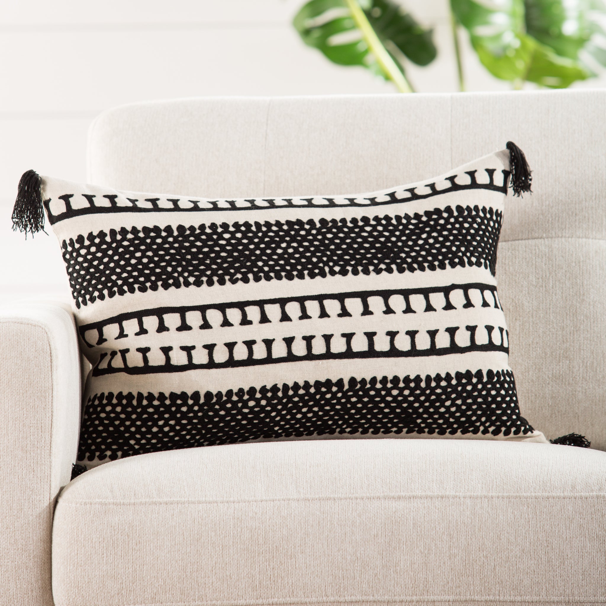 black and cream throw pillows