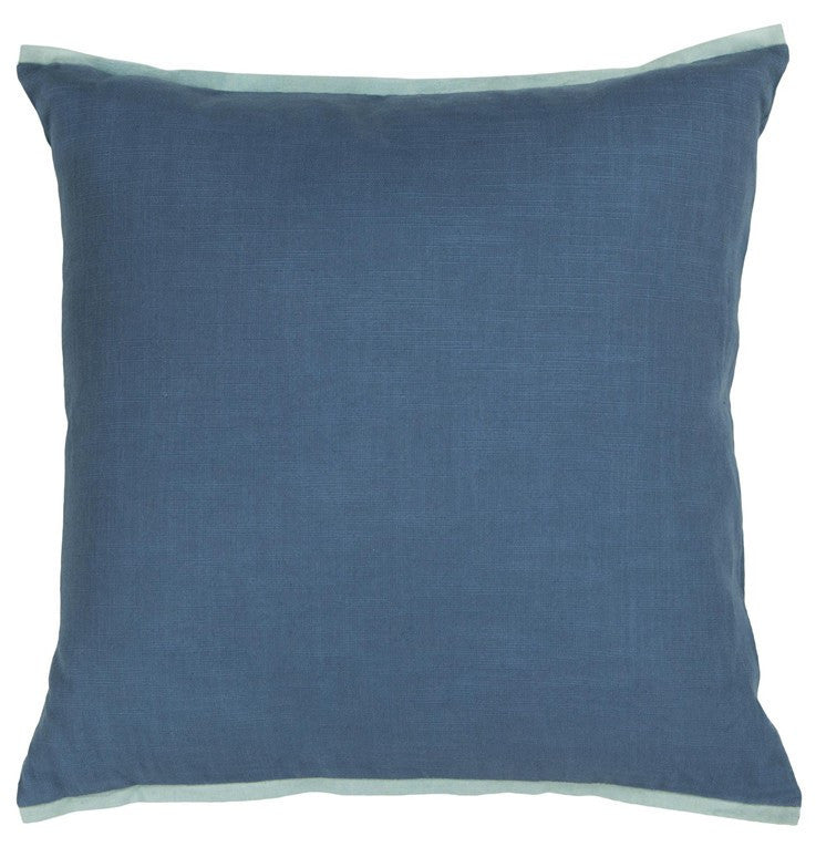 Handmade Contemporary Pillow, Blue w/ Light Blue Edge design by Chandr ...