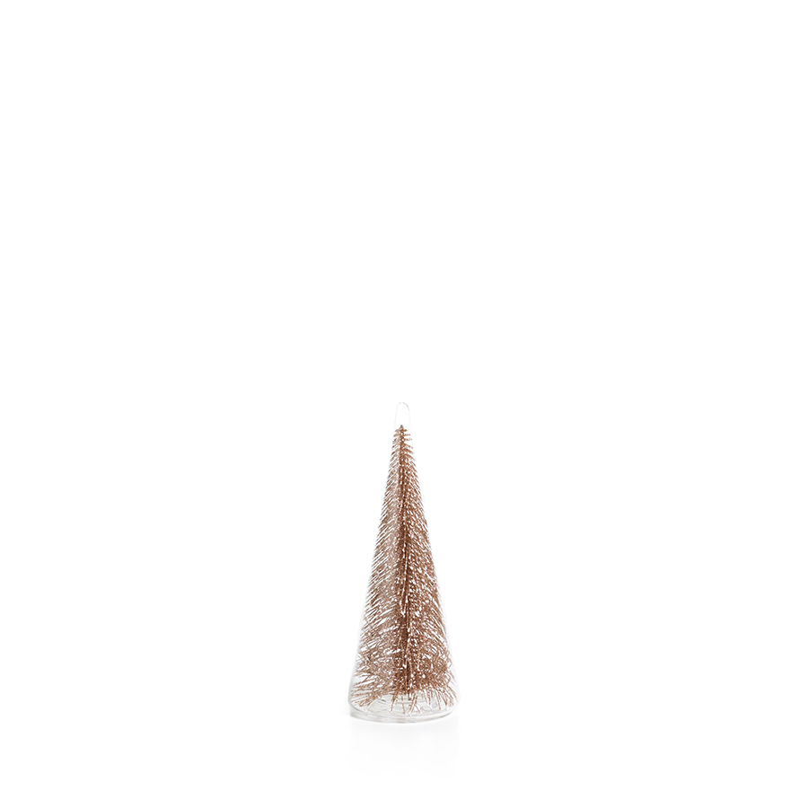 Clear Glass Decorative Tree with Champagne Glitter – BURKE DECOR