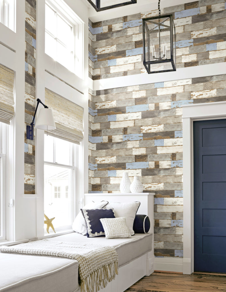 Colorful Shiplap Peel-and-Stick Wallpaper by NextWall ...