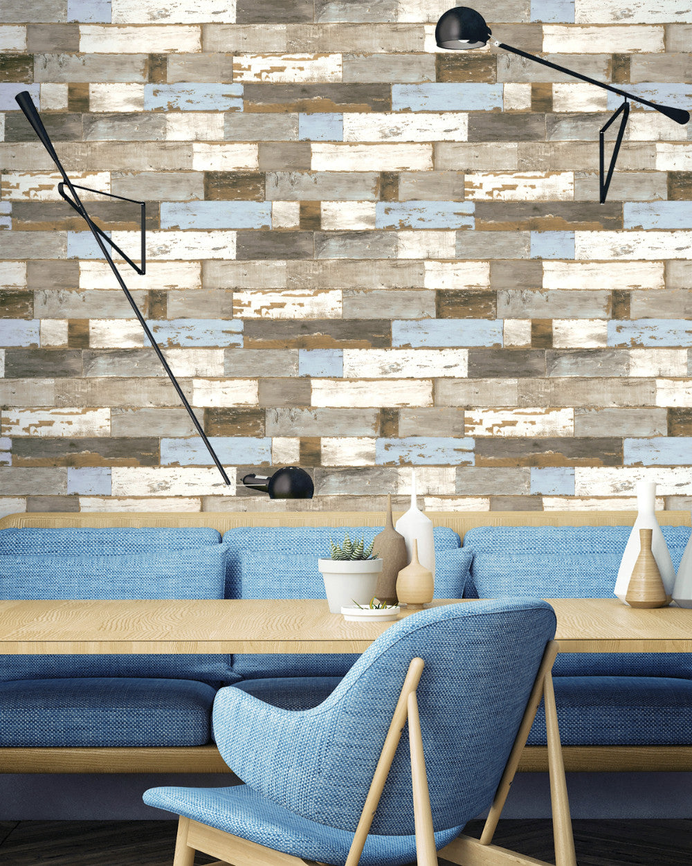 Colorful Shiplap Peel-and-Stick Wallpaper by NextWall ...