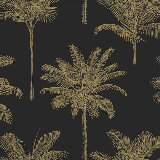 Morrible Black Floral Wallpaper