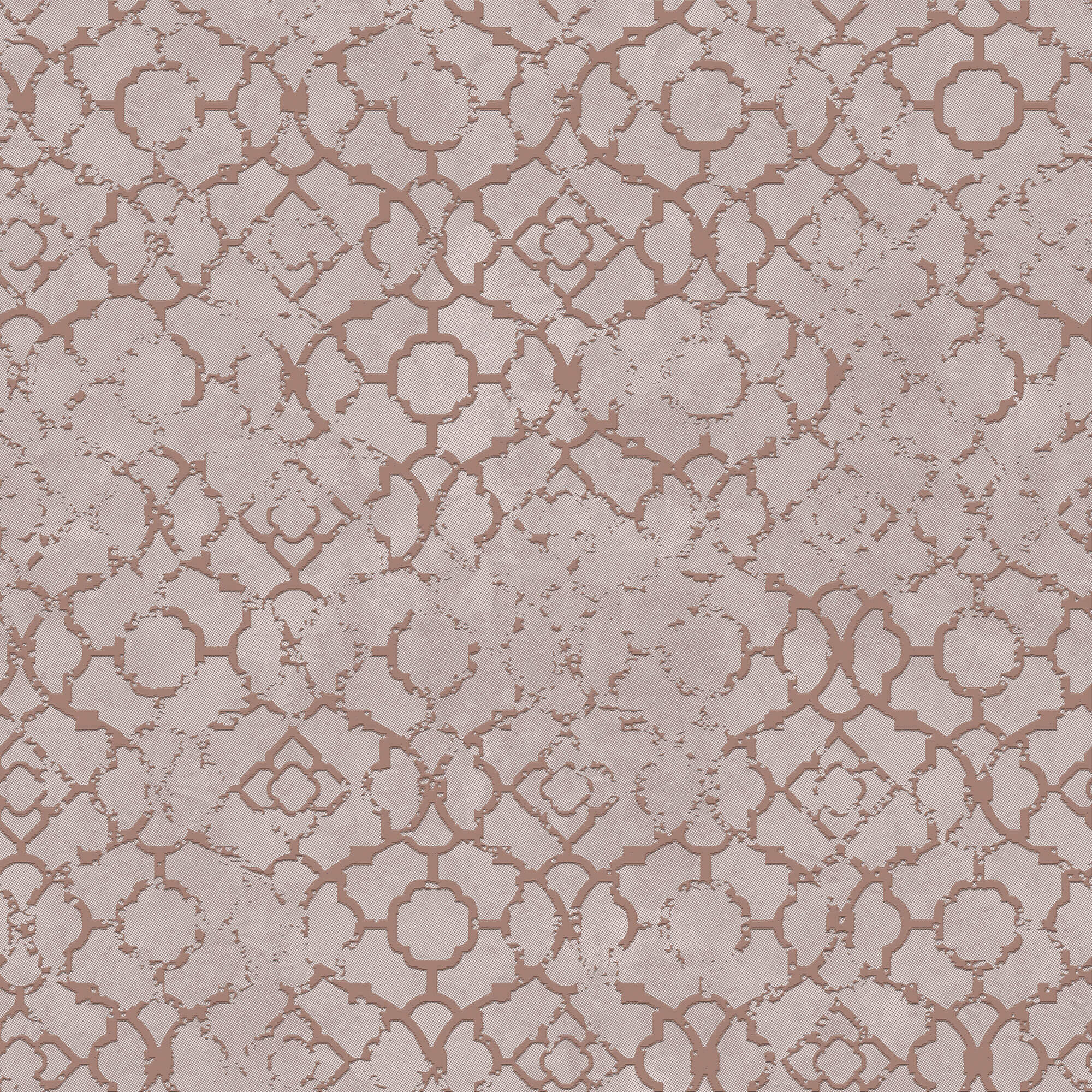 Aged Quatrefoil Pink/Rose Gold Wallpaper from the Emporium Collection