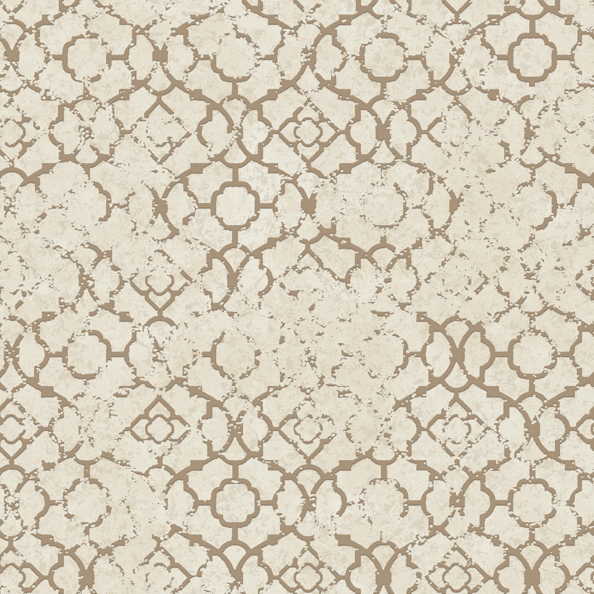 Aged Quatrefoil Cream/Gold Wallpaper from the Emporium Collection