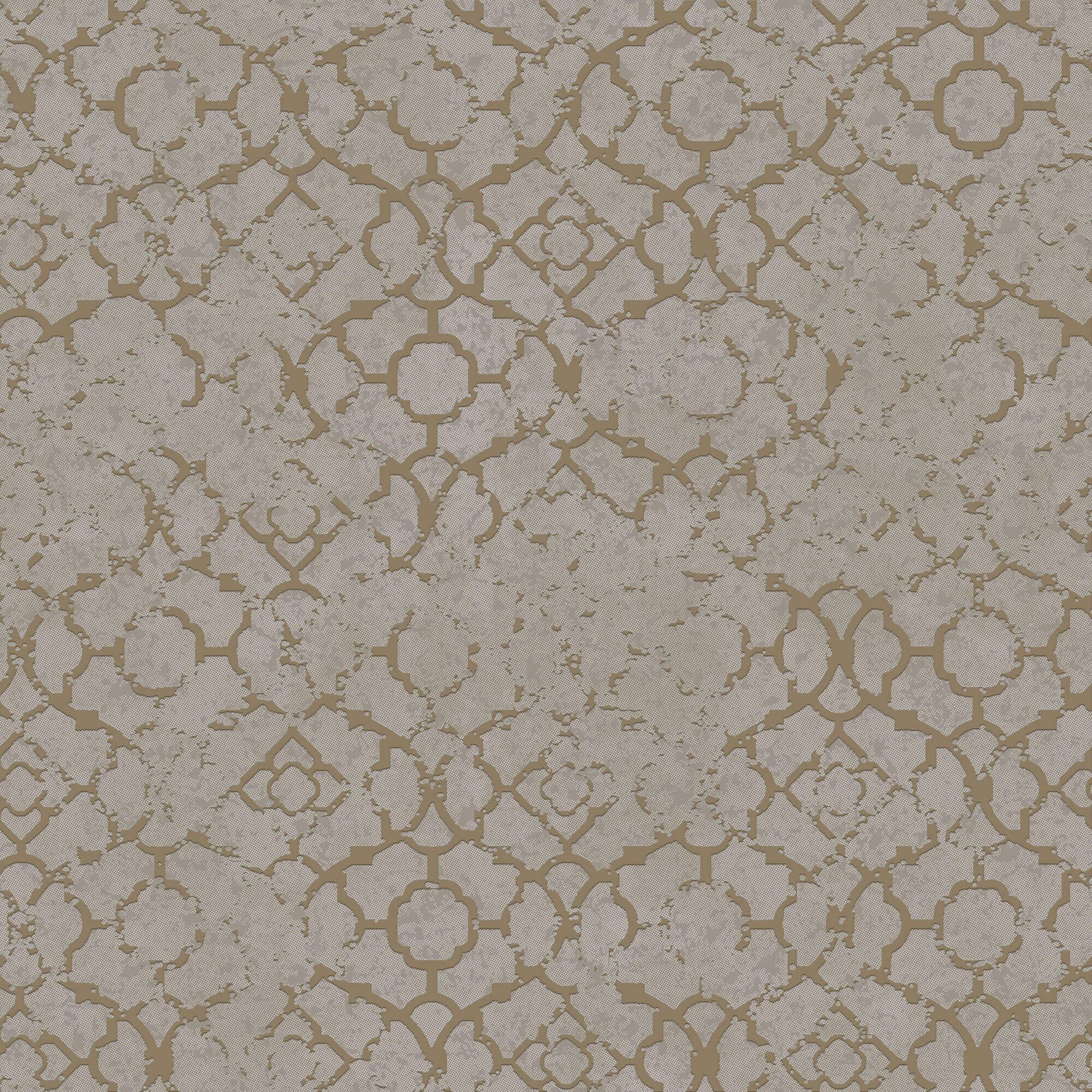 Aged Quatrefoil Gold/Grey Wallpaper from the Emporium Collection