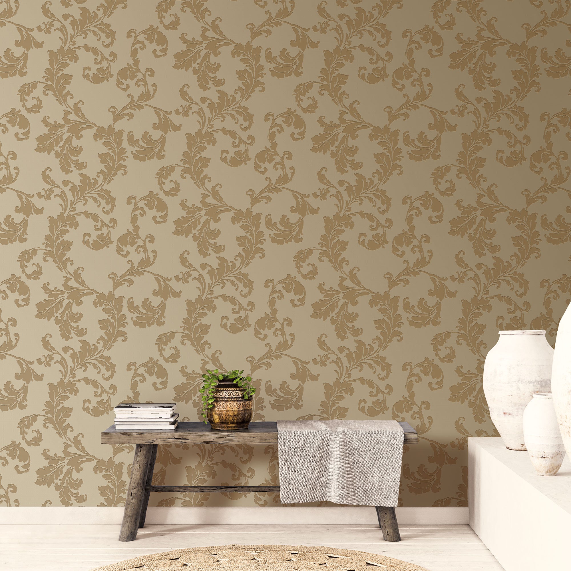 Acanthus Trail Gold Wallpaper from the Emporium Collection