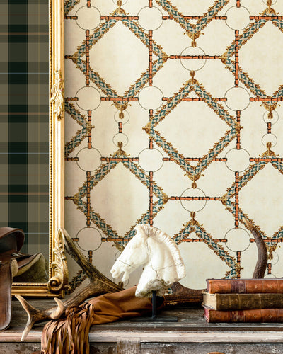 EQUESTRIAN PLAID Green Wallpaper - Wallpaper - Products