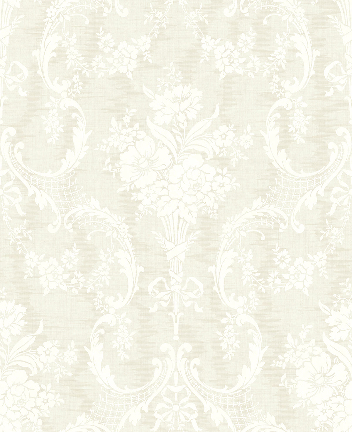 Framed Bouquet Wallpaper In Light Neutral From The Vintage