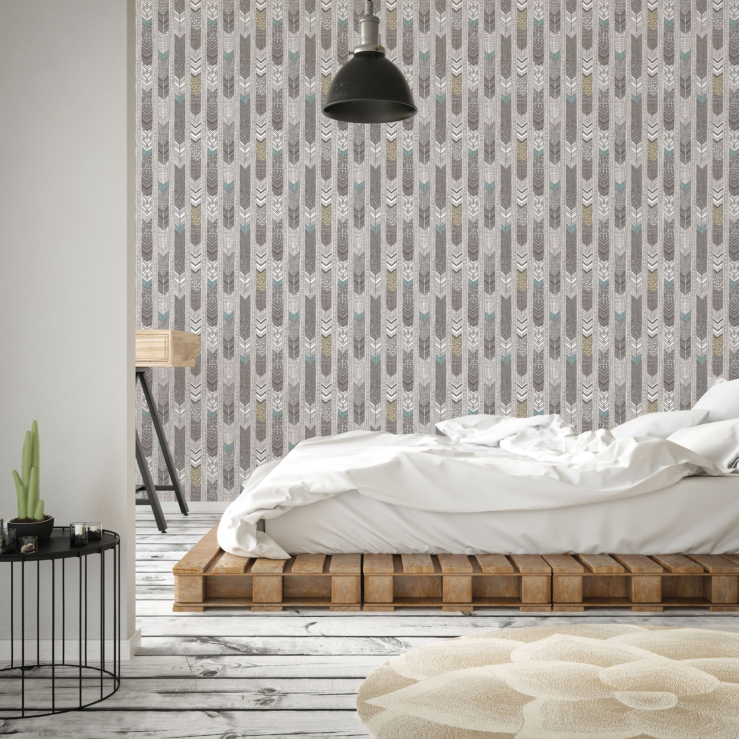 Arrows Ochre Wallpaper from the Global Fusion Collection