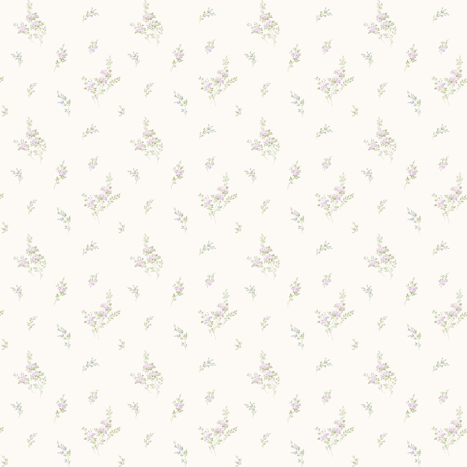 Sample Tiny Roses Lilac/Green Wallpaper from the Miniatures 2 Collecti ...