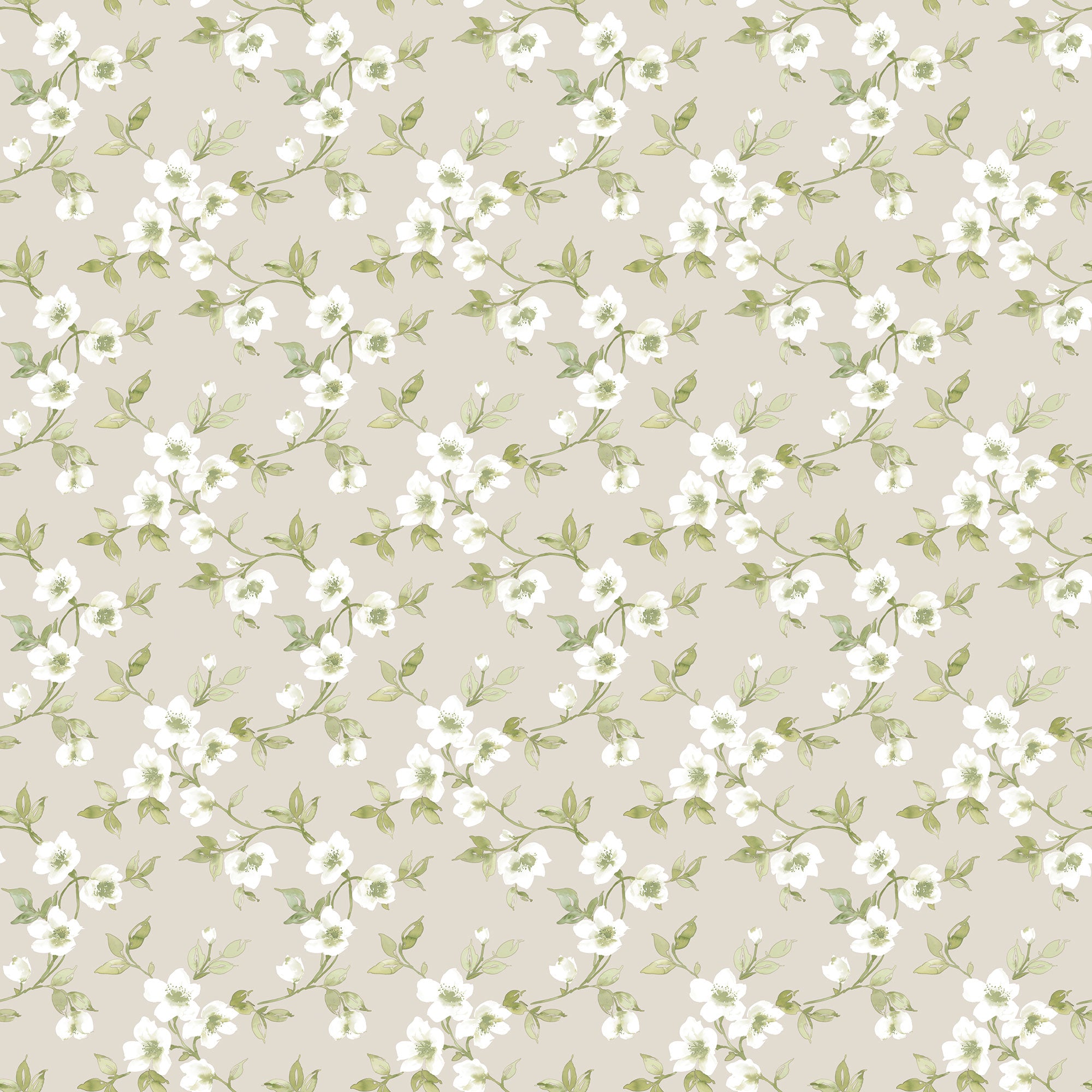 Anemone Mini Taupe Wallpaper from the Secret Garden Collection