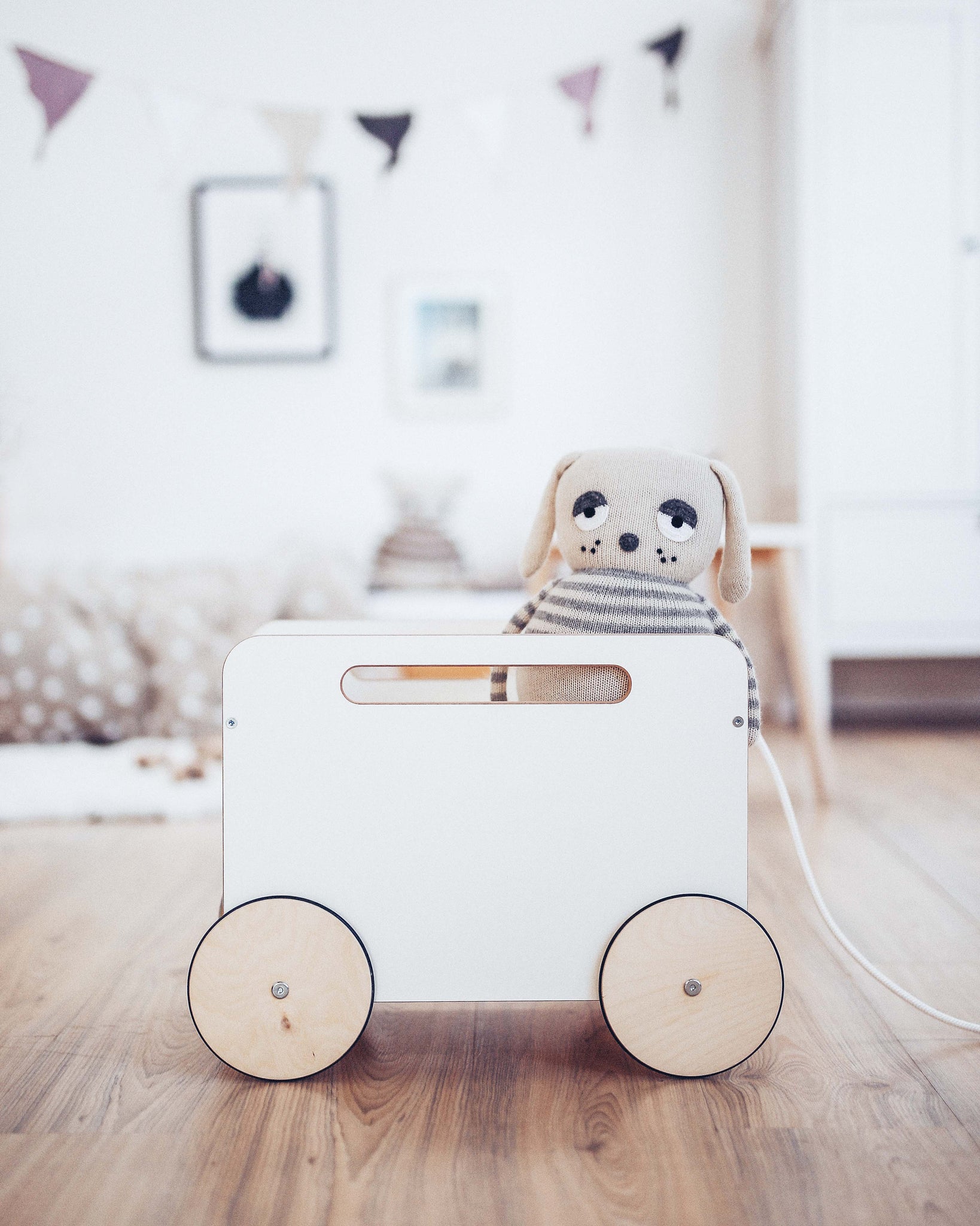 wooden toy chest on wheels