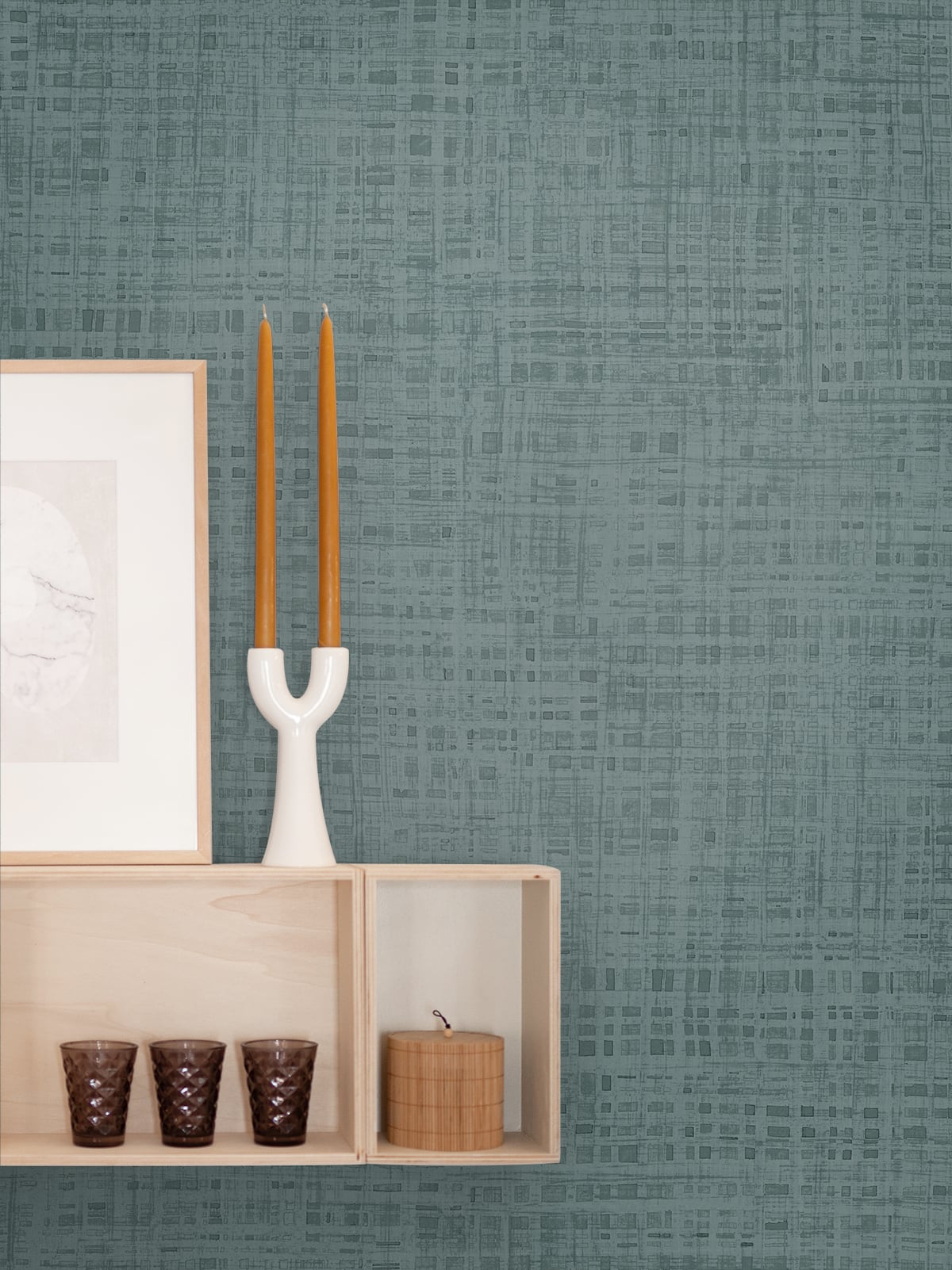 Ami Steel Blue Wallpaper from the Japandi Style Collection