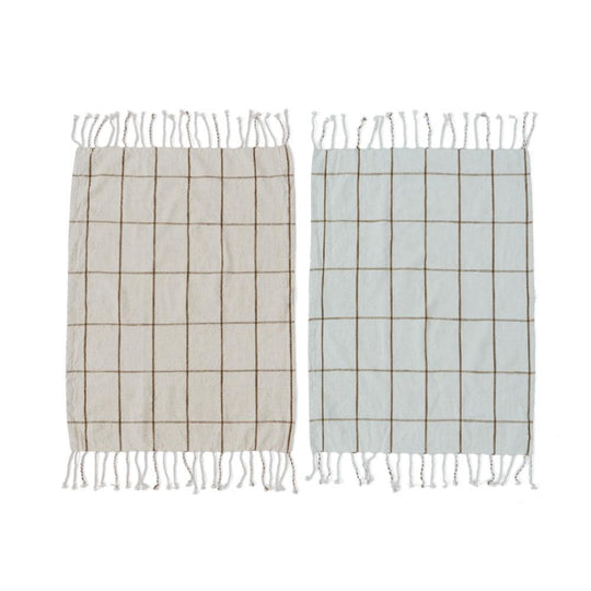 Linen Kitchen Towel - Black Checkered - Olive + Rose