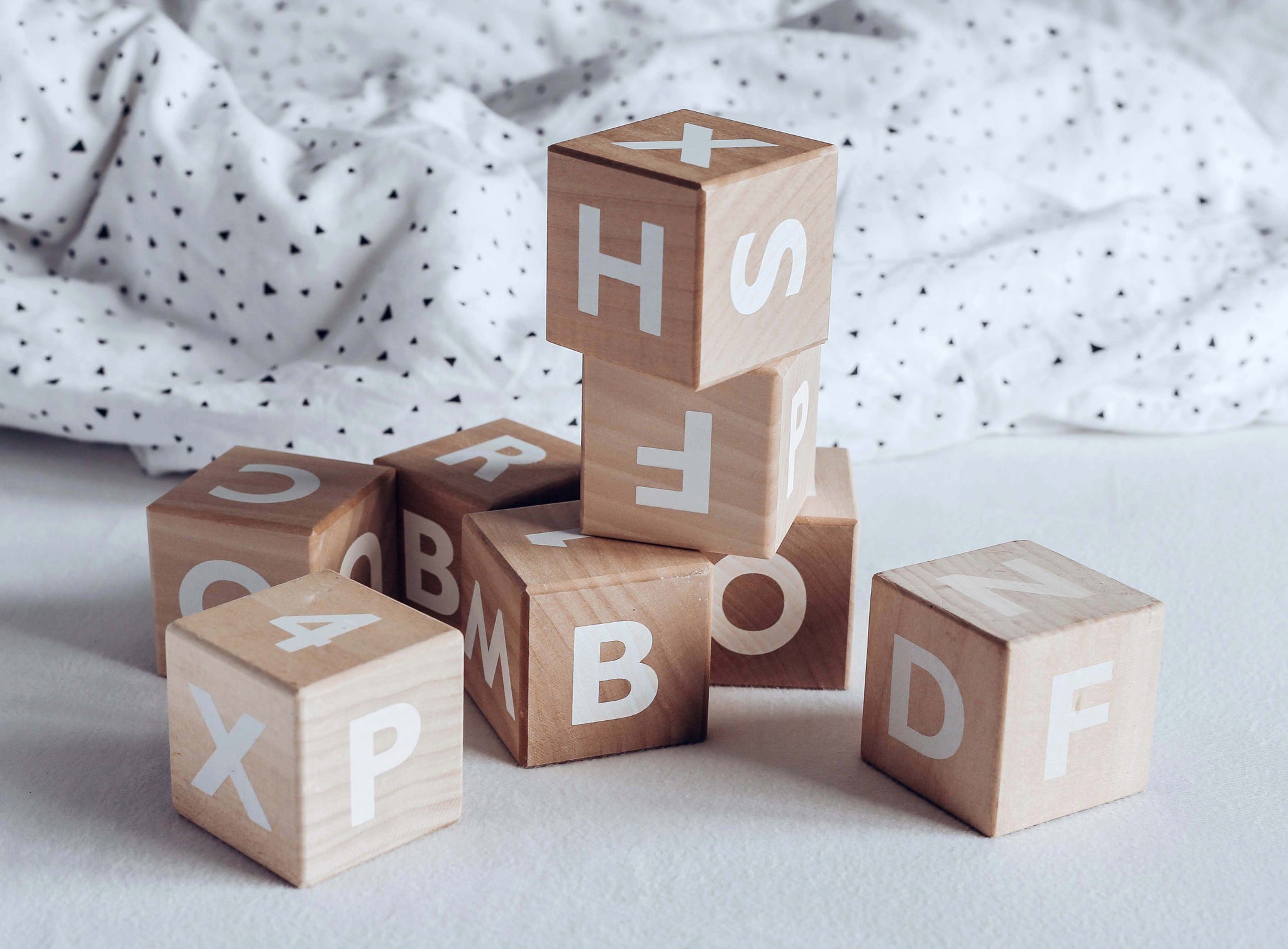 cardboard alphabet blocks