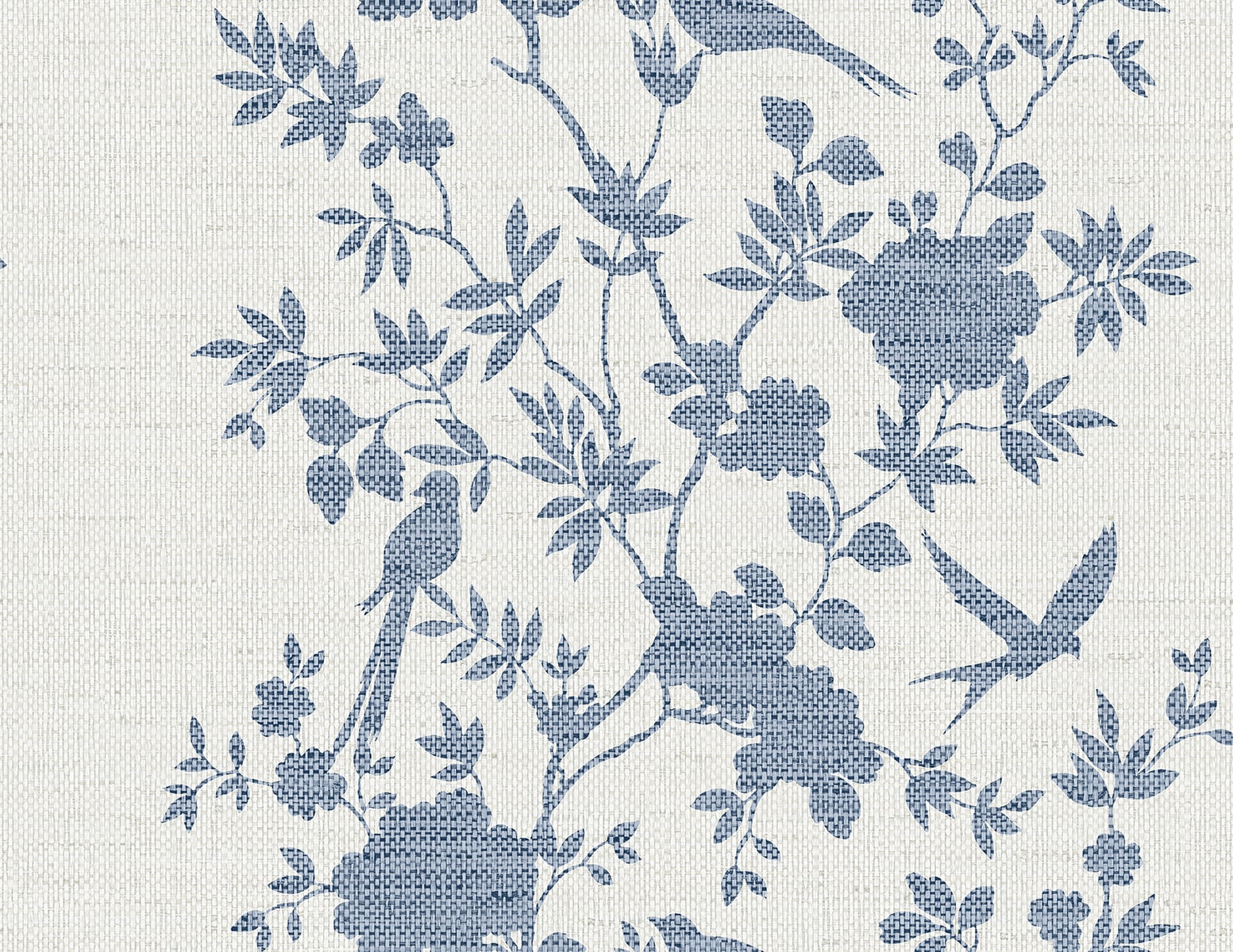 Aloha Bird Trail Wallpaper in Denim Blue