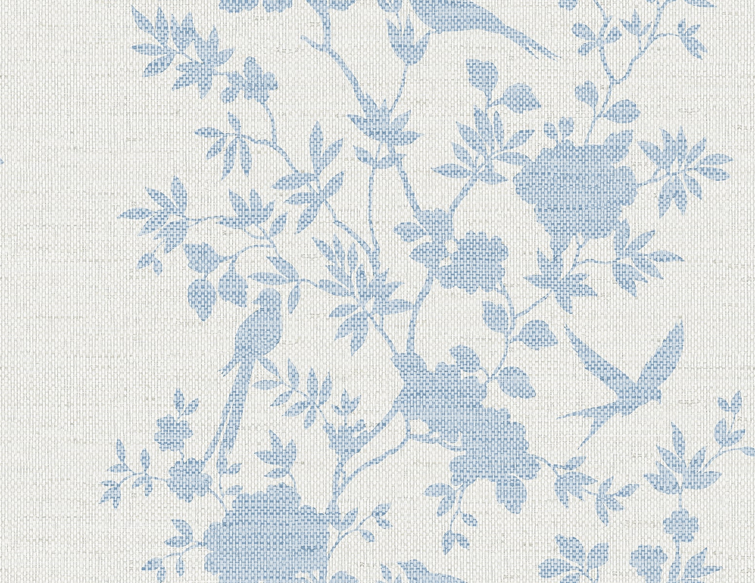 Aloha Bird Trail Wallpaper in Maya Blue