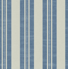 Linen Stripe Wallpaper in Denim and Soft Grey from the Day Dreamers Co ...