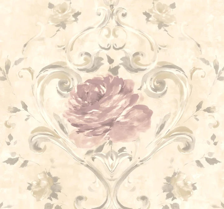 Amy Neutral/Pink Wallpaper from the Jasper Collection