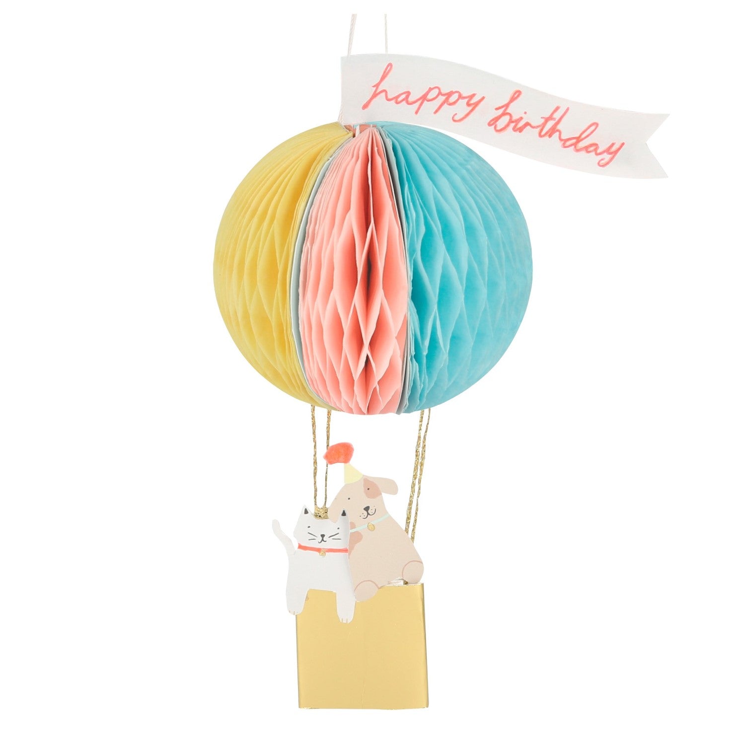 Air Balloon Honeycomb Birthday Card