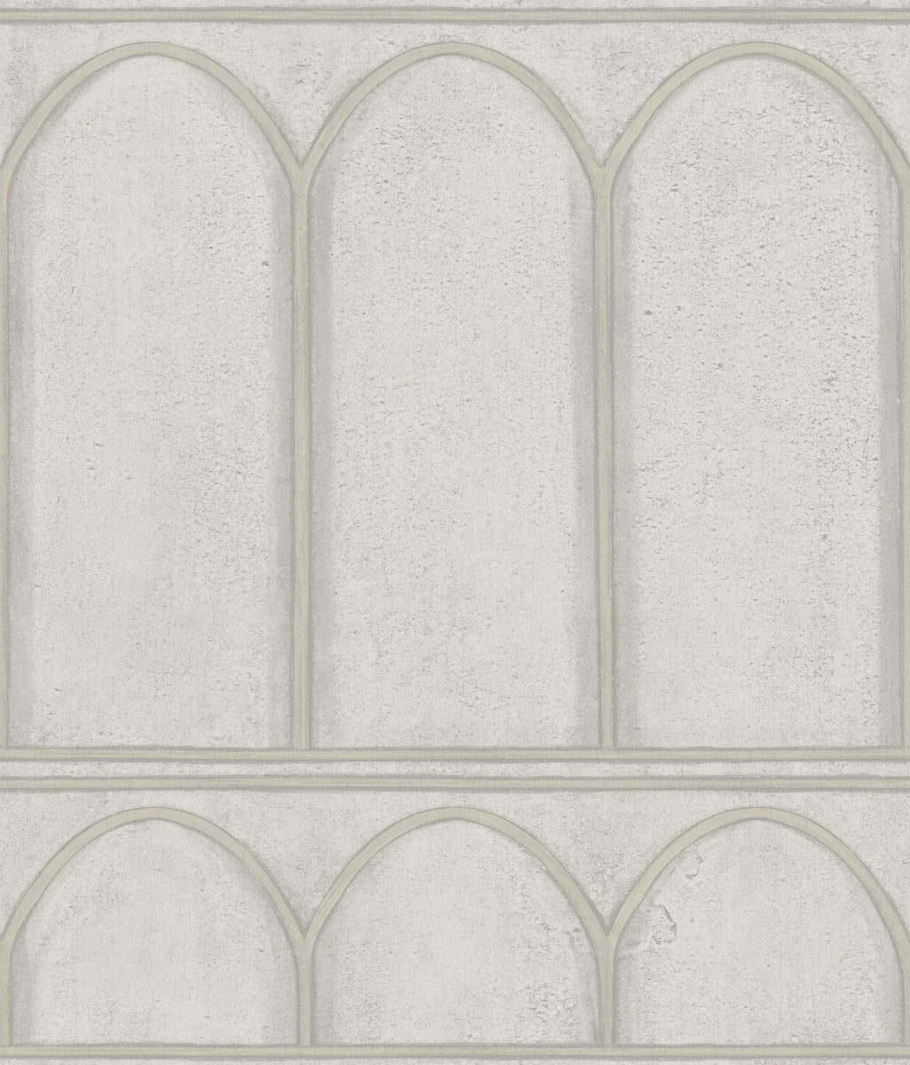 Arches Wallpaper in Gray/Pearl from the Mediterranean Collection