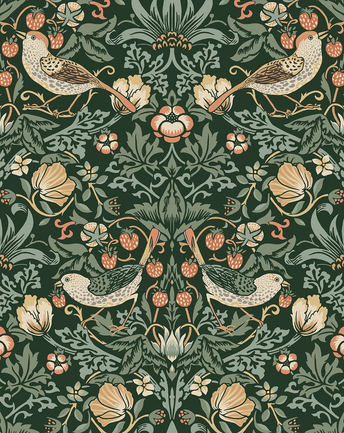 Aves Garden Forest Green Peel-and-Stick Wallpaper