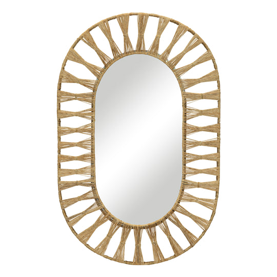 Mini Small Oval Wall Mirror Gold Velvet