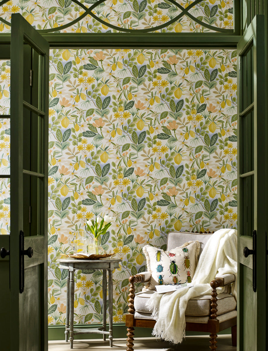 Amalfi Peel & Stick Wallpaper in Pink/Green