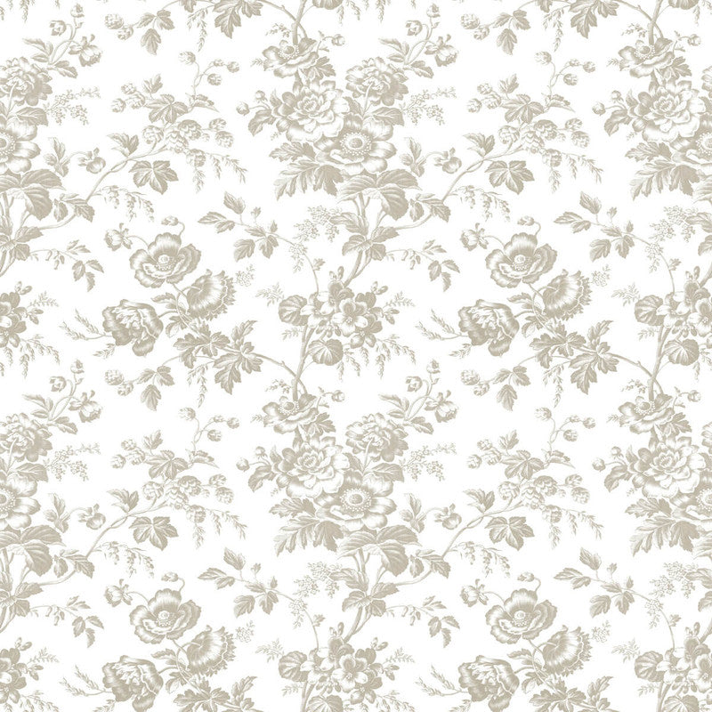 Anemone Toile Wallpaper in Taupe