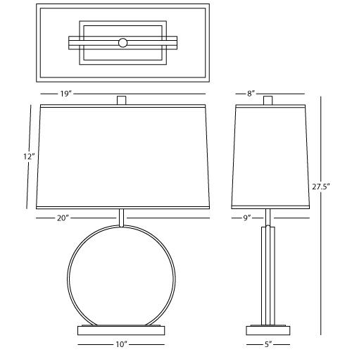 Alice Table Lamp in Various Finishes and Shades