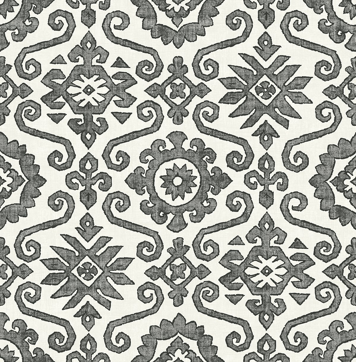 Augustine Peel & Stick Wallpaper in Charcoal and Linen