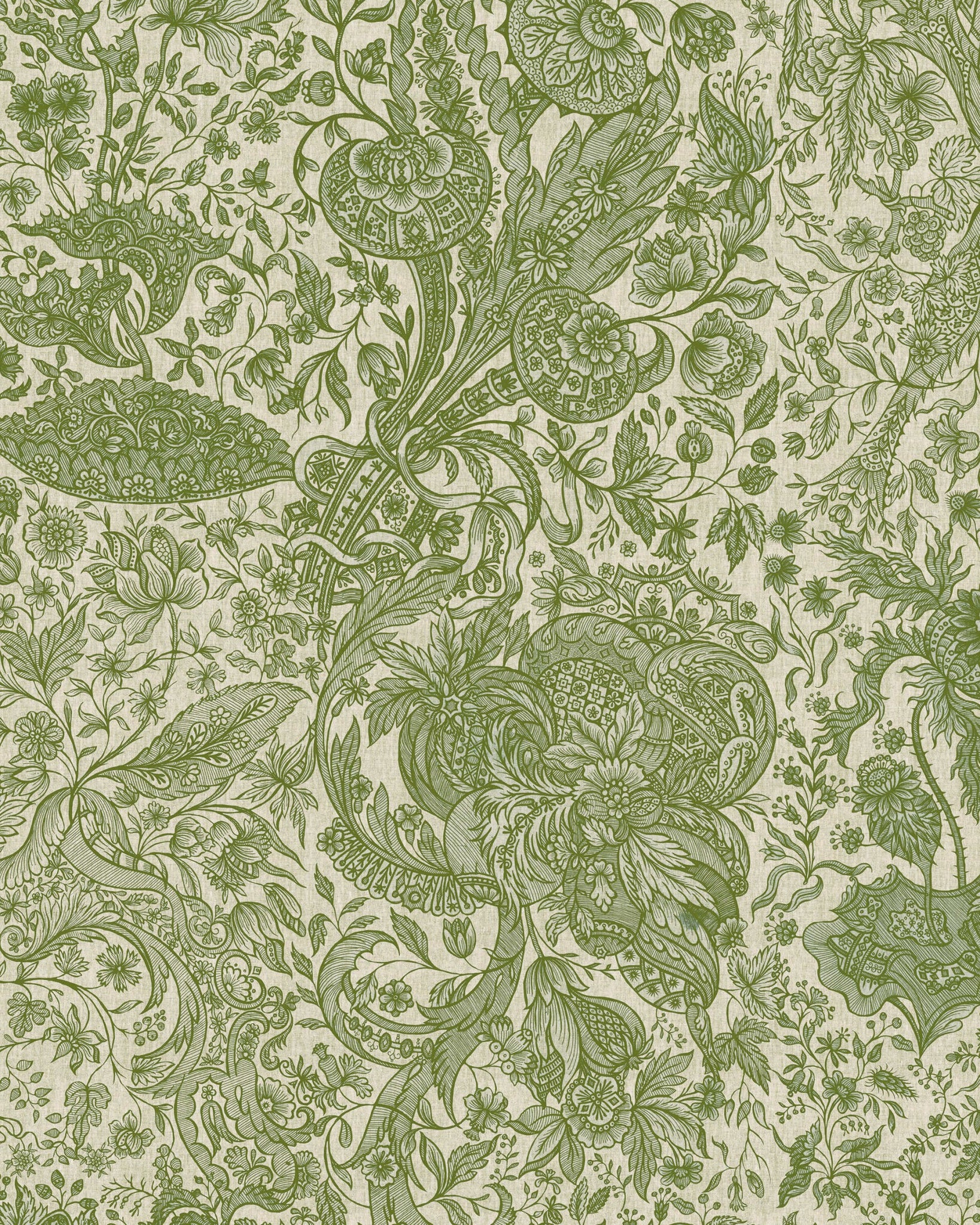 Sarkozi Embroidery Wallpaper in Herbal from the Complementary Collecti ...