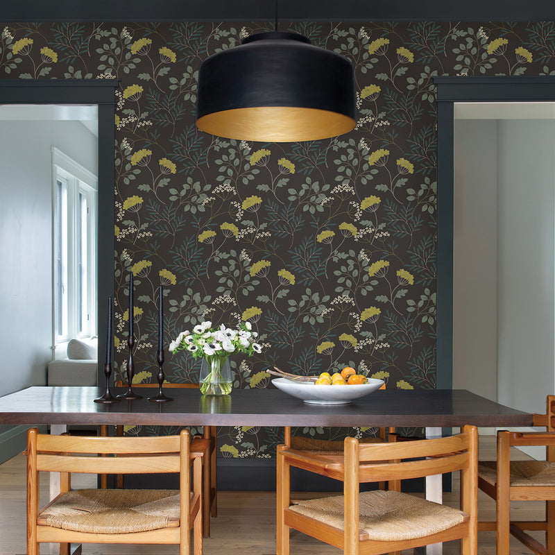 Shop Sorrel Black Botanical Wallpaper from the Scott Living II ...