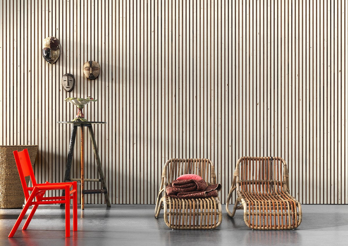 Timber Strips Wallpaper In Scrapwood On Teak By Piet Hein Eek For Nlxl Burke Decor