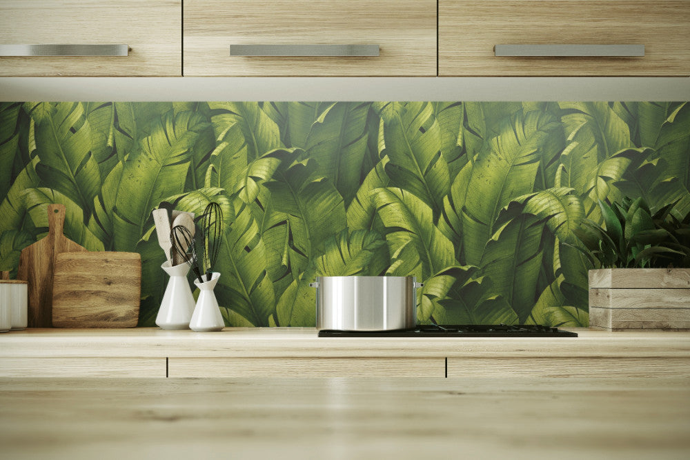 Tropical Banana Leaf Peel-and-Stick Wallpaper in Green by NextWall