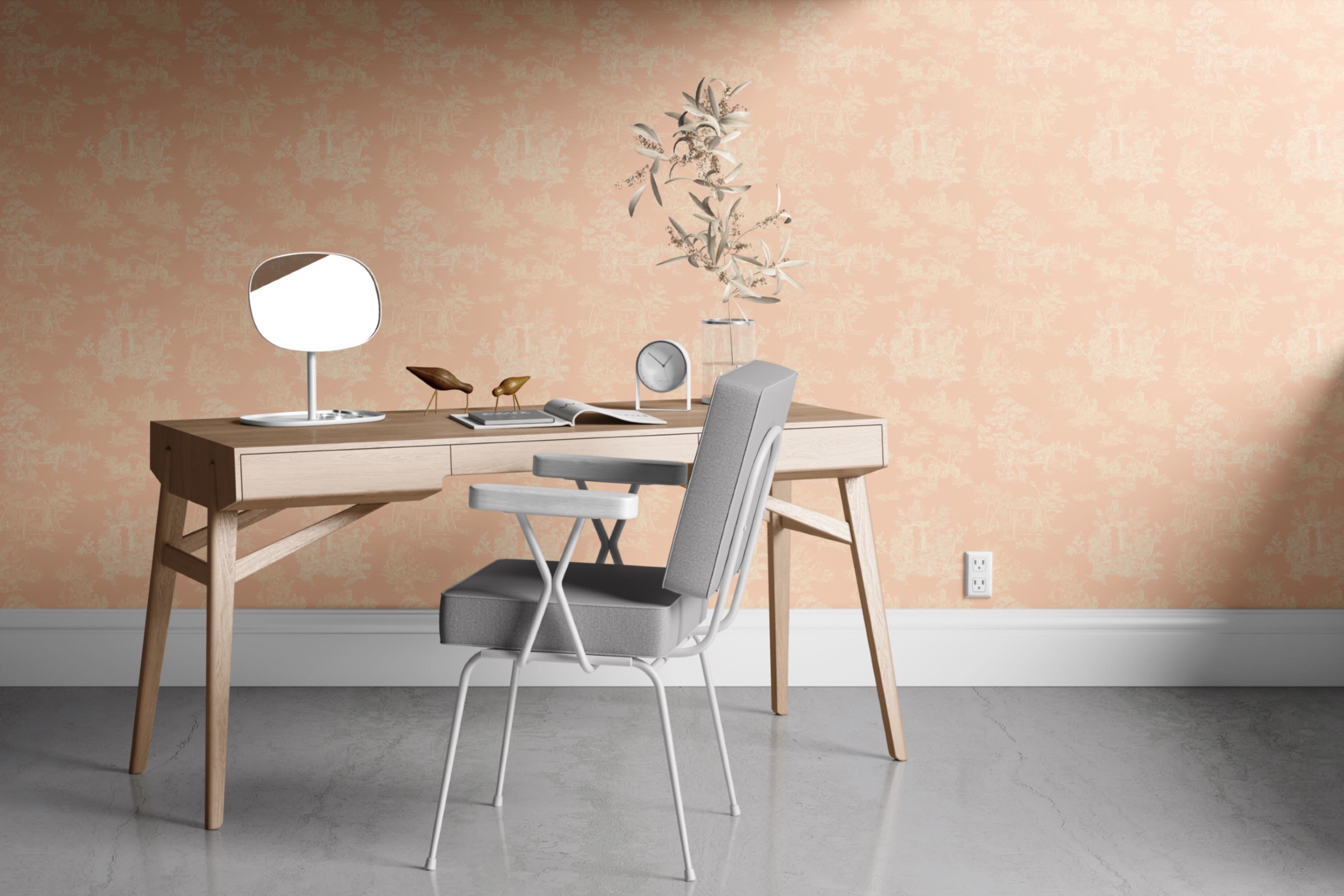 Apocalypse Toile Wallpaper in Blush/Tan