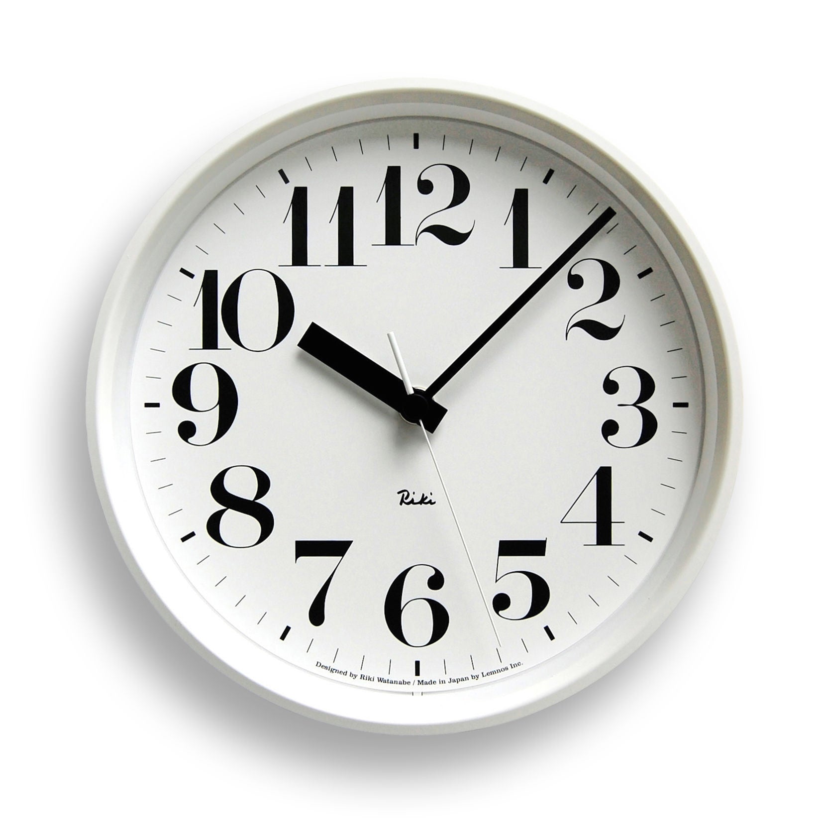 Riki Steel Hours Clock in White design by Lemnos – BURKE DECOR