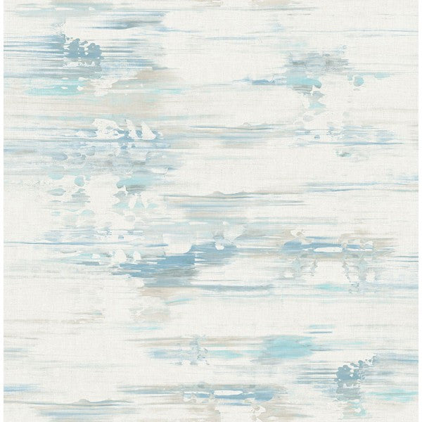 Watercolor Brushstrokes Wallpaper In Soft Blue And Greys From The L At Burke Decor