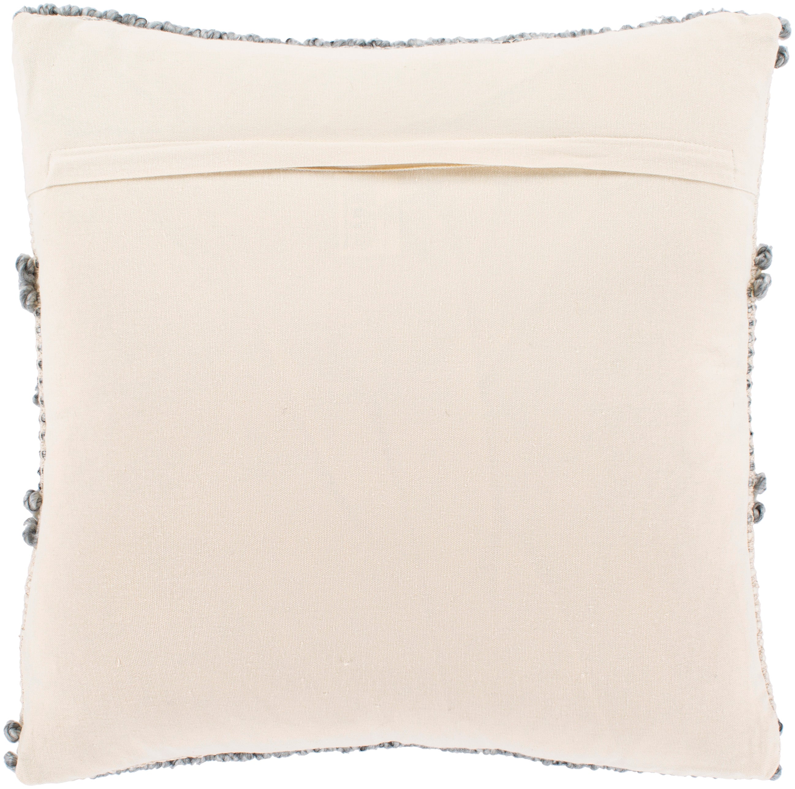 Anders Hand Woven Square Pillow Cream, Medium Gray, Khaki