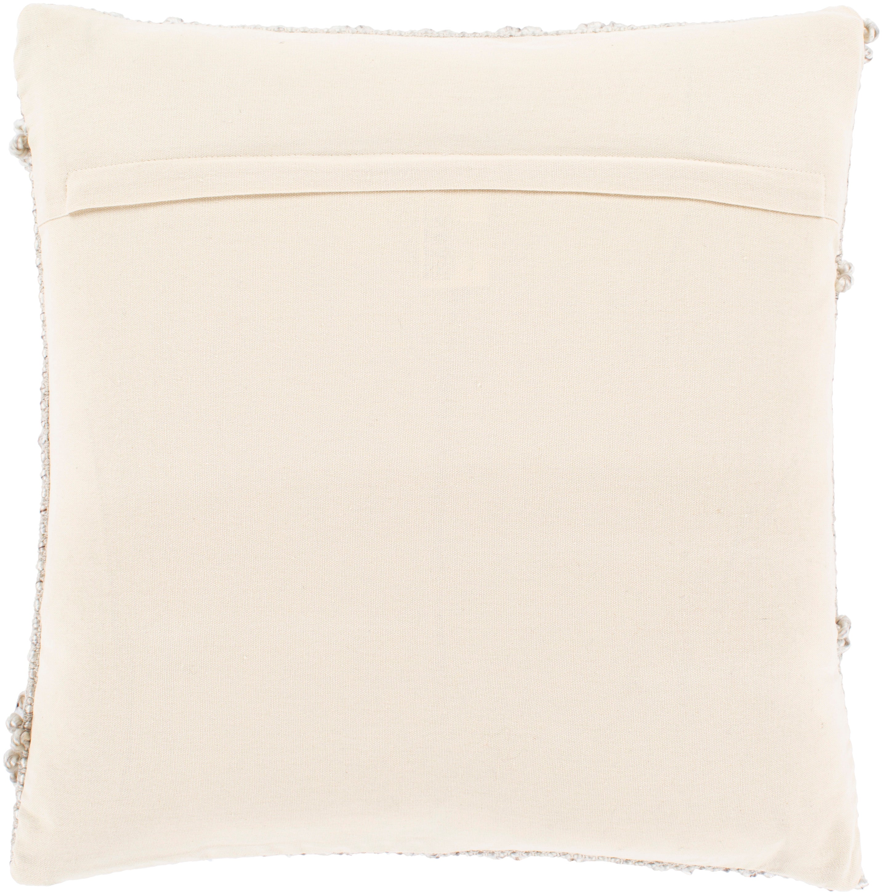 Anders Hand Woven Square Pillow Cream, Light Gray, Khaki