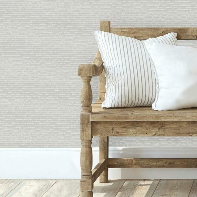 Ashlar Wallpaper in Snow from the Quietwall Textiles Collection