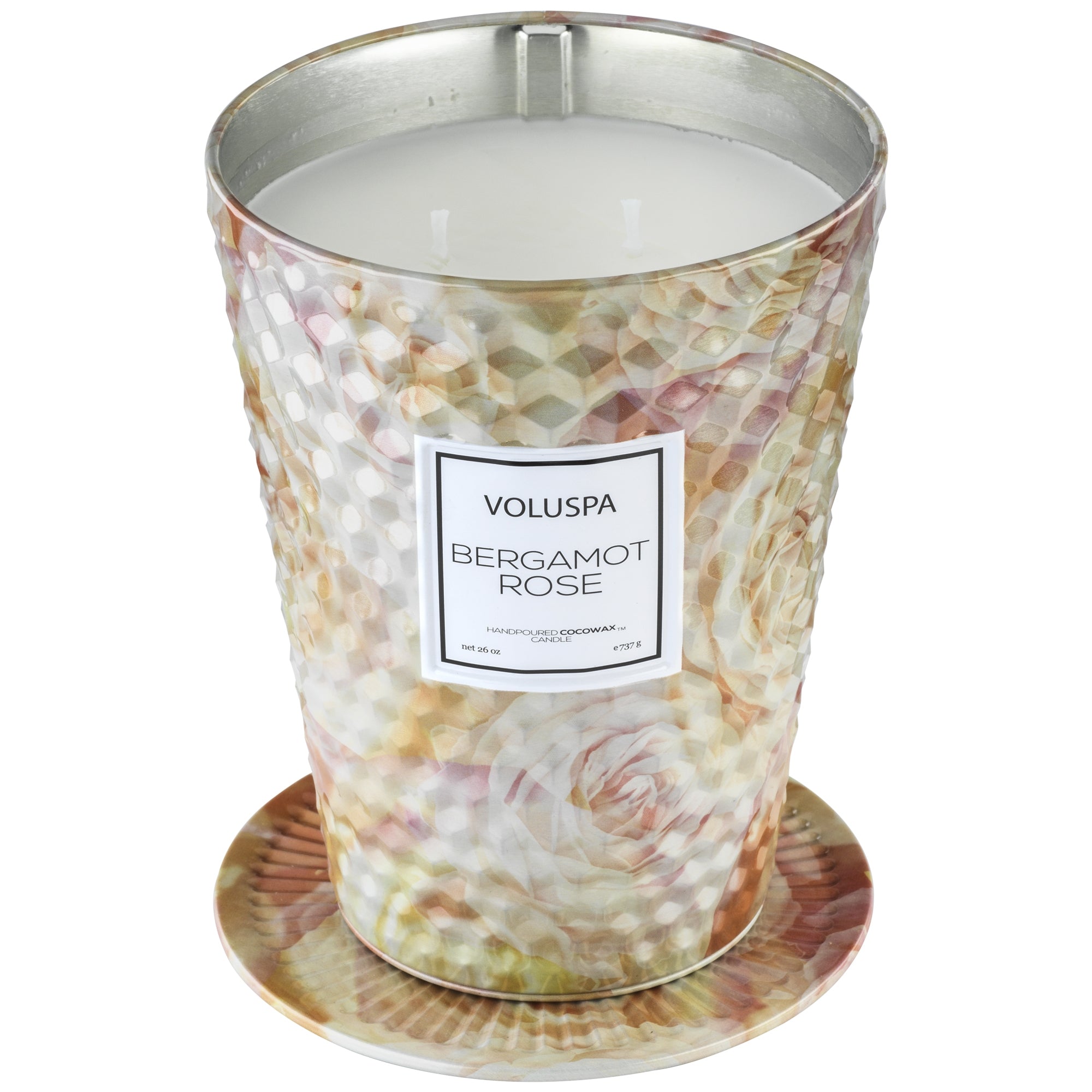 2 Wick Tin Table Candle in Bergamot Rose